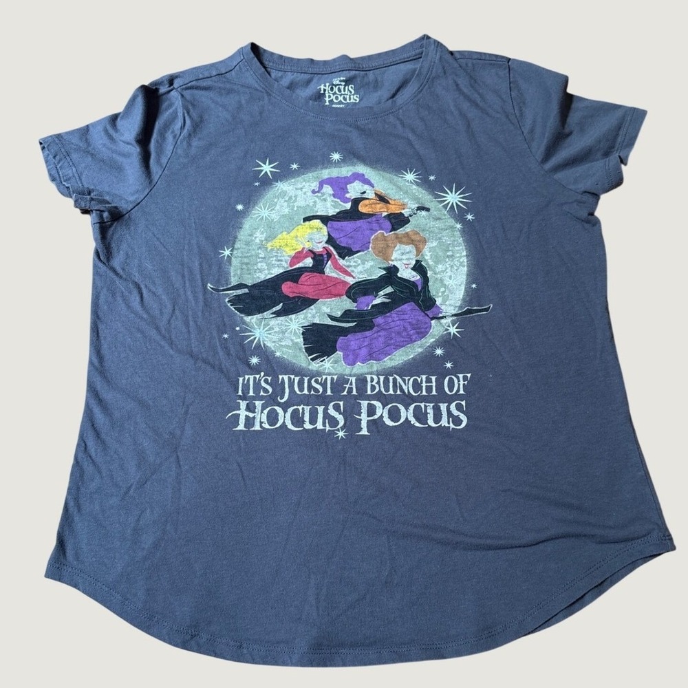 Disney Hocus Pocus T-Shirt Women Grey Sanderson Sisters Halloween SIZE M
